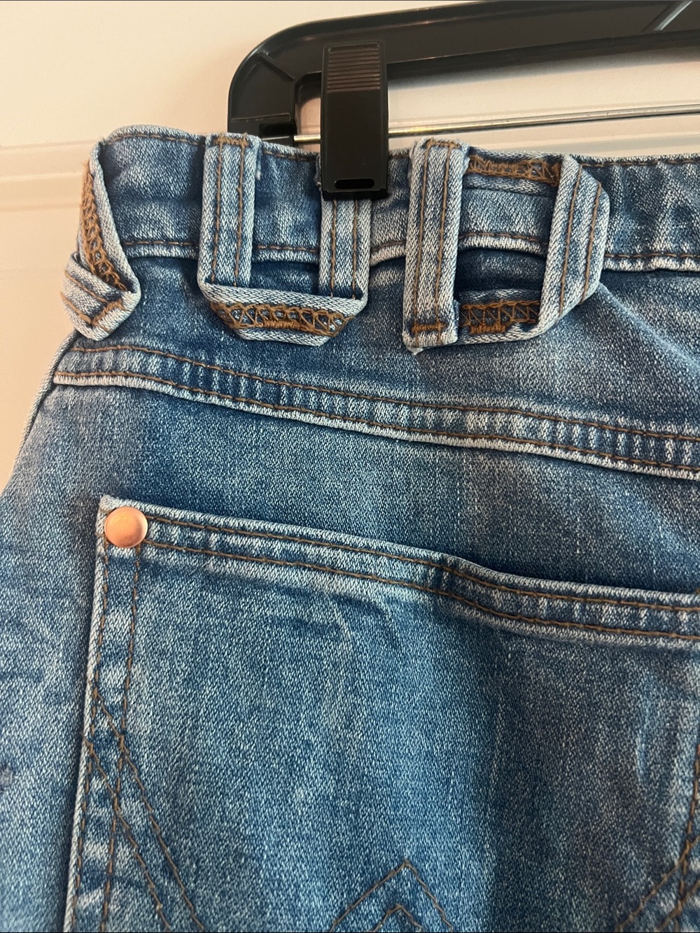 Wrangler x STAUD Blue Denim Maxi Skirt with Front Slit - Picture 4 of 4